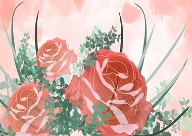 Roses Flowers bunch