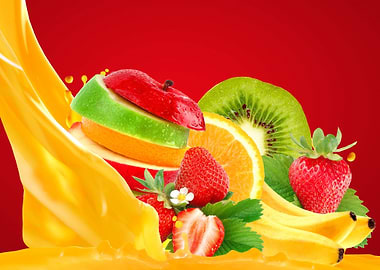 fruits splash