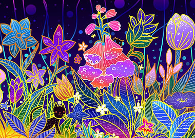 Colorful Flowers painted