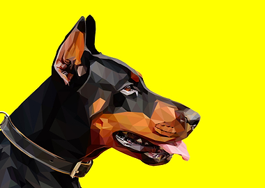 Doberman Dog Lowpoly