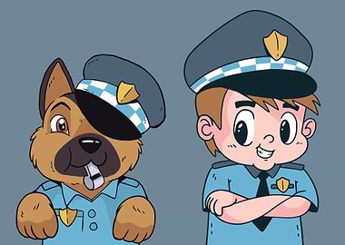 Police Child and Dog