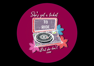 Vinyl Ticket Retro Fan Gif