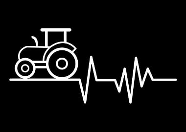 Tractor Heartbeat Cute Fun