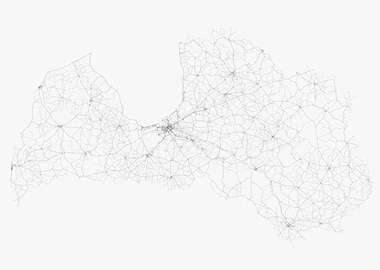 Roads of Latvia Map