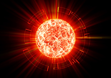 Abstract planet explosion