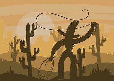 Cowboy in the wild west