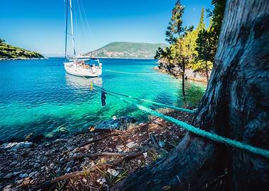 Sail Boat Docked Alone In