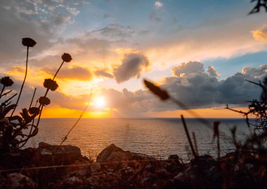 Magic Golden Sunset Over S