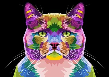colorful cute cat