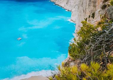 Lonely Catamaran Yacht In