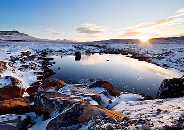 Creek Water Winter Landsca