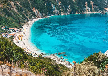 Myrtos Beach With Azure Bl