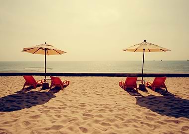 Beach chairs and beach