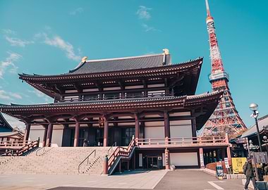 Tokyo Tower and Temple