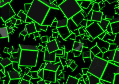 3d Green Cubes