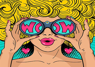 wow pop art face sexy surp