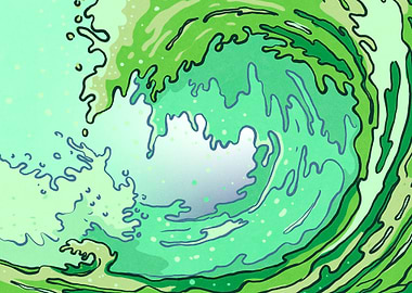 Big Wave 3 Green Splash