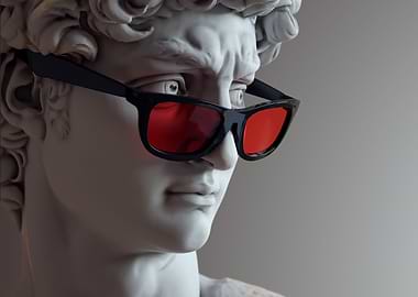 Bust of David with glasses
