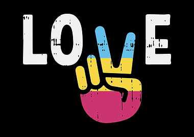 Love Peace Sign Pansexual