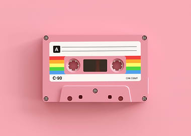 Pink cassette tape