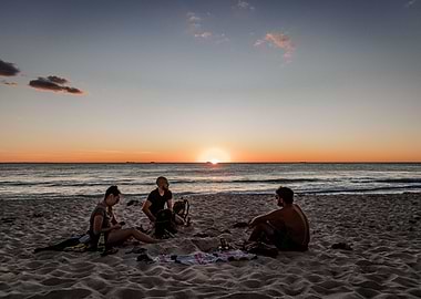 Sunset on Perth beach