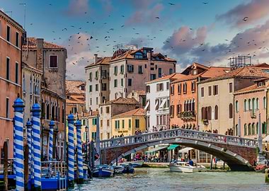 Blue and White Gondola