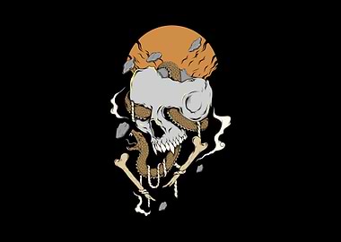 Skull and snake