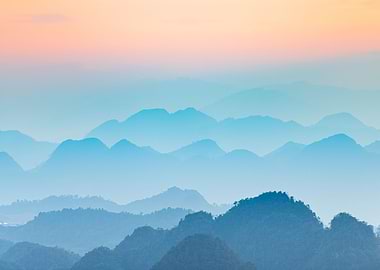 Karst foggy landscape