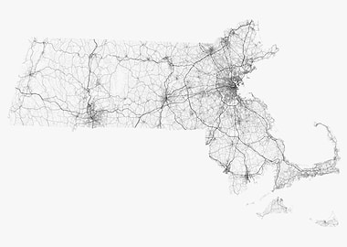 Roads of Massachusetts Map