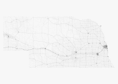 Roads of Nebraska Map