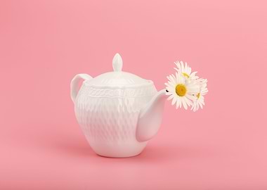 White porcelain tea pot