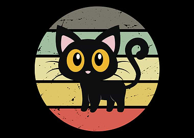 Cat with colorful bg desig