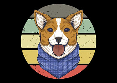 Dog with colorful bg desig