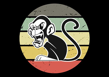 Monkey with colorful bg de