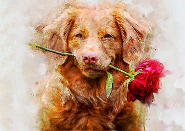 Golden Retriever Rose Cute