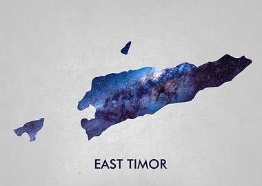 EAST TIMOR Metallic Map