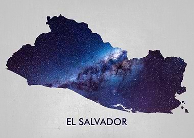 EL SALVADOR Metallic Map