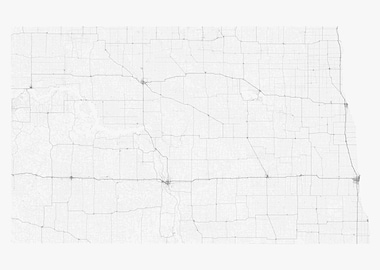 Roads of North Dakota Map
