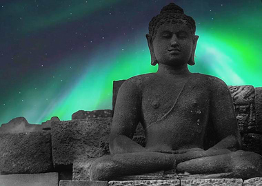 Buddha statue by night
