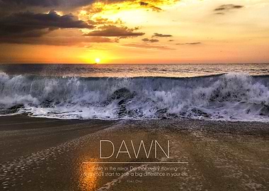 Dawn on the ocean wave
