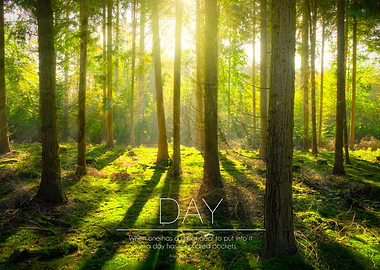 Sunbeams in the forest