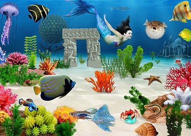 Sea bottom fish Mermaid