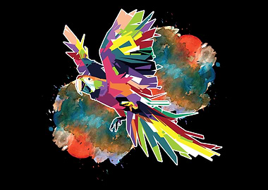 Painted Parrot Work of Art