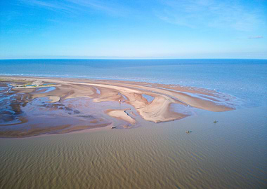 Aerial view of sandbank