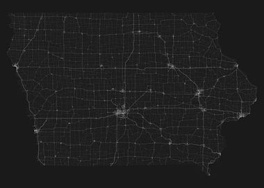 Roads of Iowa Map