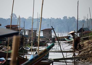 Boats ashore in Borneo