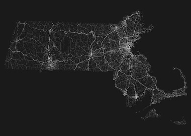 Roads of Massachusetts Map