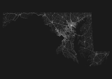 Roads of Maryland Map