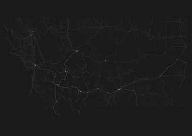 Roads of Montana Map