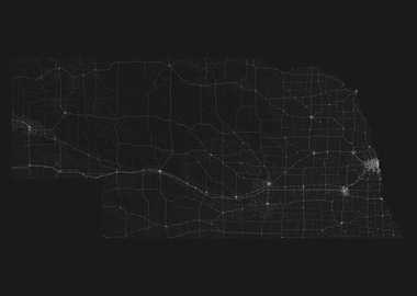 Roads of Nebraska Map